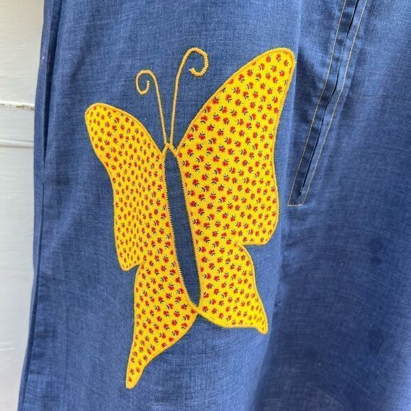 🍎 Models Coat Vintage Blue Denim Dress Butterflies (AA4) - Picture 6 of 8